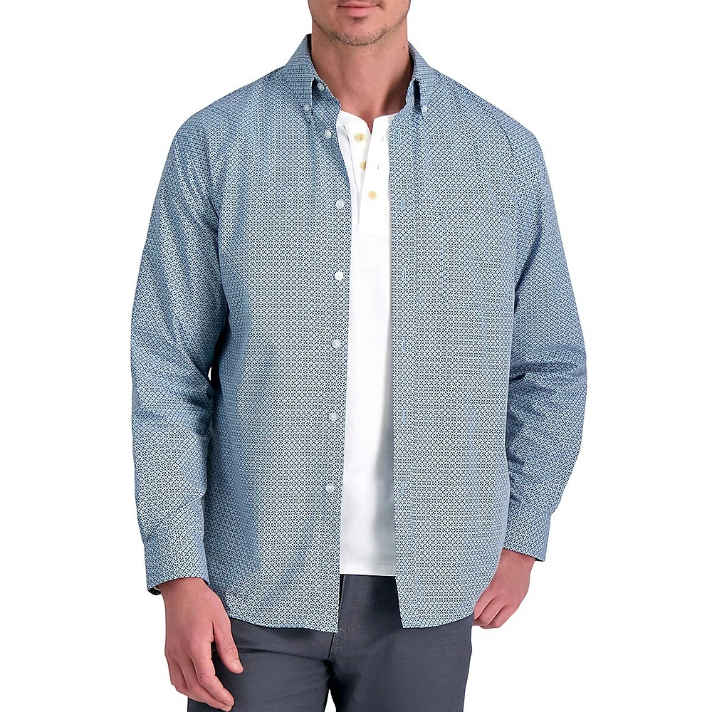 Life Khaki Mecka-Print Long-Sleeve Comfort Shirt