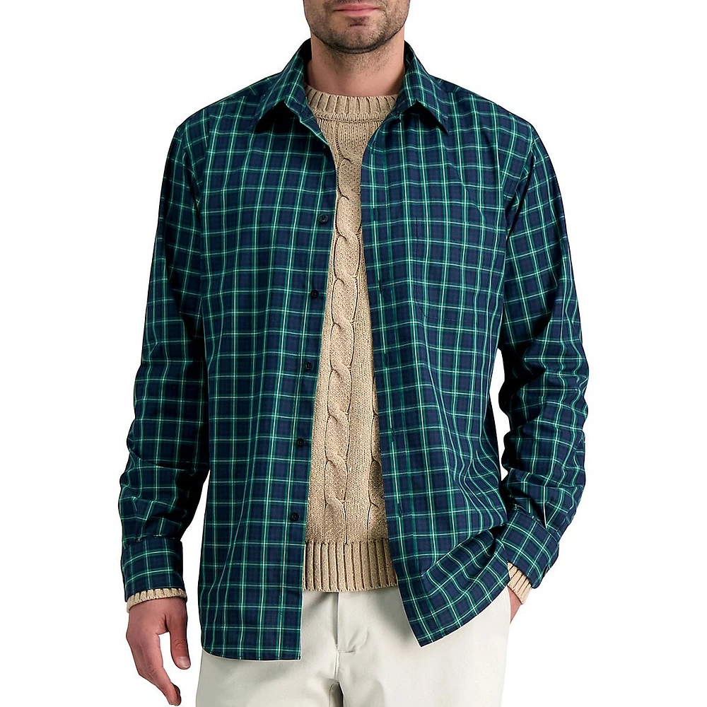 Life Khaki Plaid Long-Sleeve Comfort Shirt