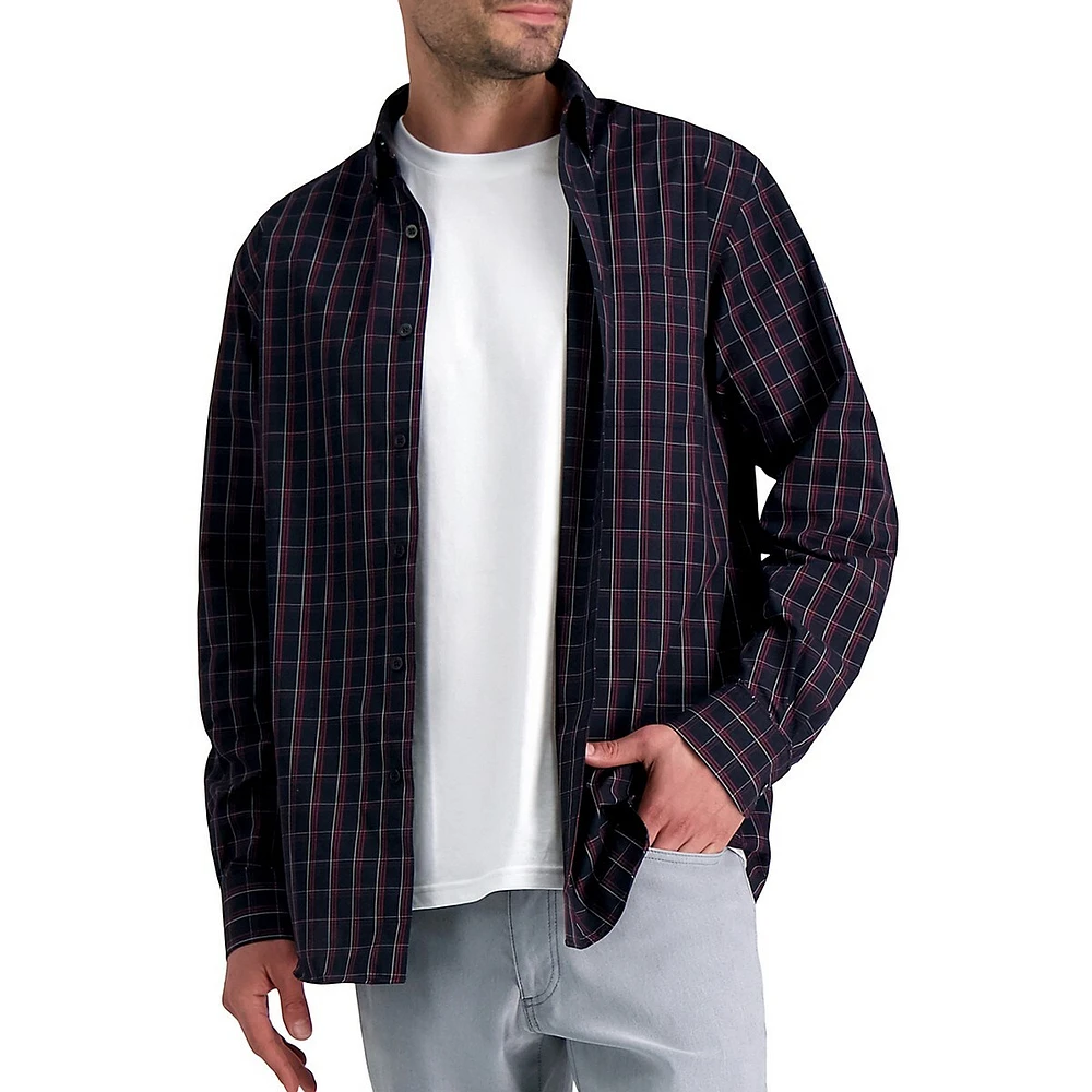 Life Khaki Plaid Long-Sleeve Comfort Shirt