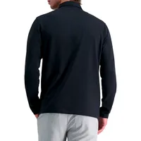French Terry Long-Sleeve Polo Shirt