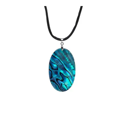 Sterling Silver Paua Oval Pendant Necklace