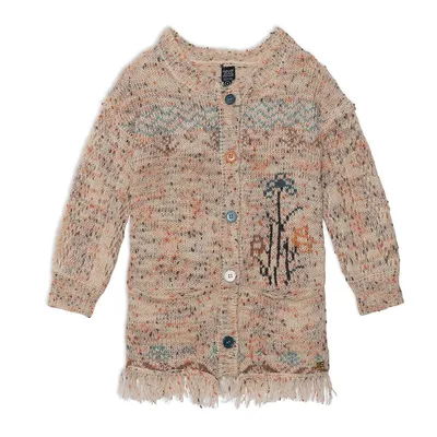 Long Knitted Cardigan With Fringe