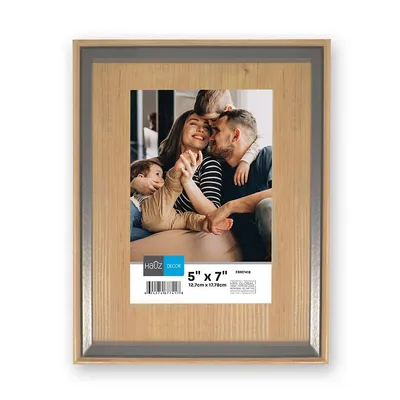 5x7 Picture Frame Light Wood Look With Border