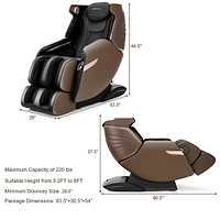 3d Sl-track Electric Full Body Zero Gravity Shiatsu Massage Chair W/ Heat Roller