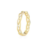 Crossover Ring In 10kt Yellow & White Gold