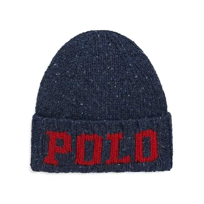 Donegal Wool-Blend Polo Beanie
