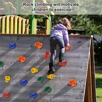 25pcs Rock Climbing Holds For Kids, Indoor Outdoor Wall Climbing Kit With 4 Handles