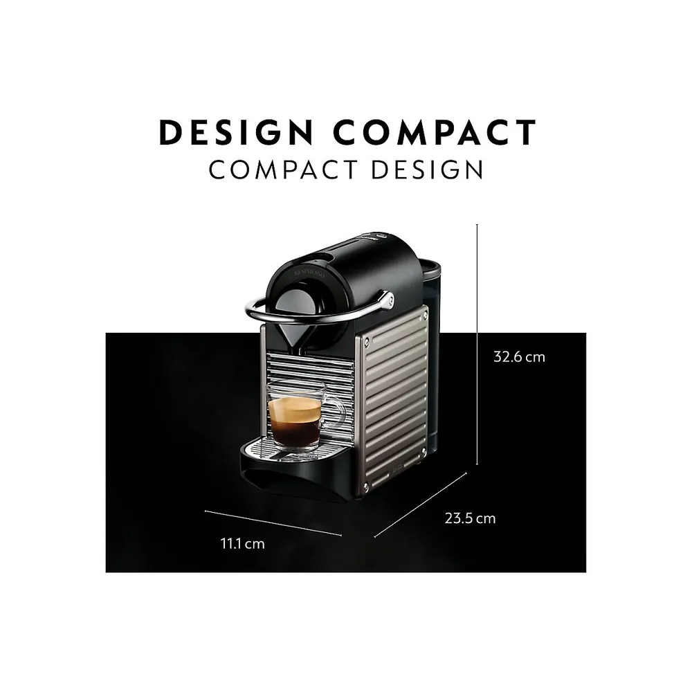 Pixie Espresso Machine by Breville with Aeroccino, Titan BEC460TTN1BUC1