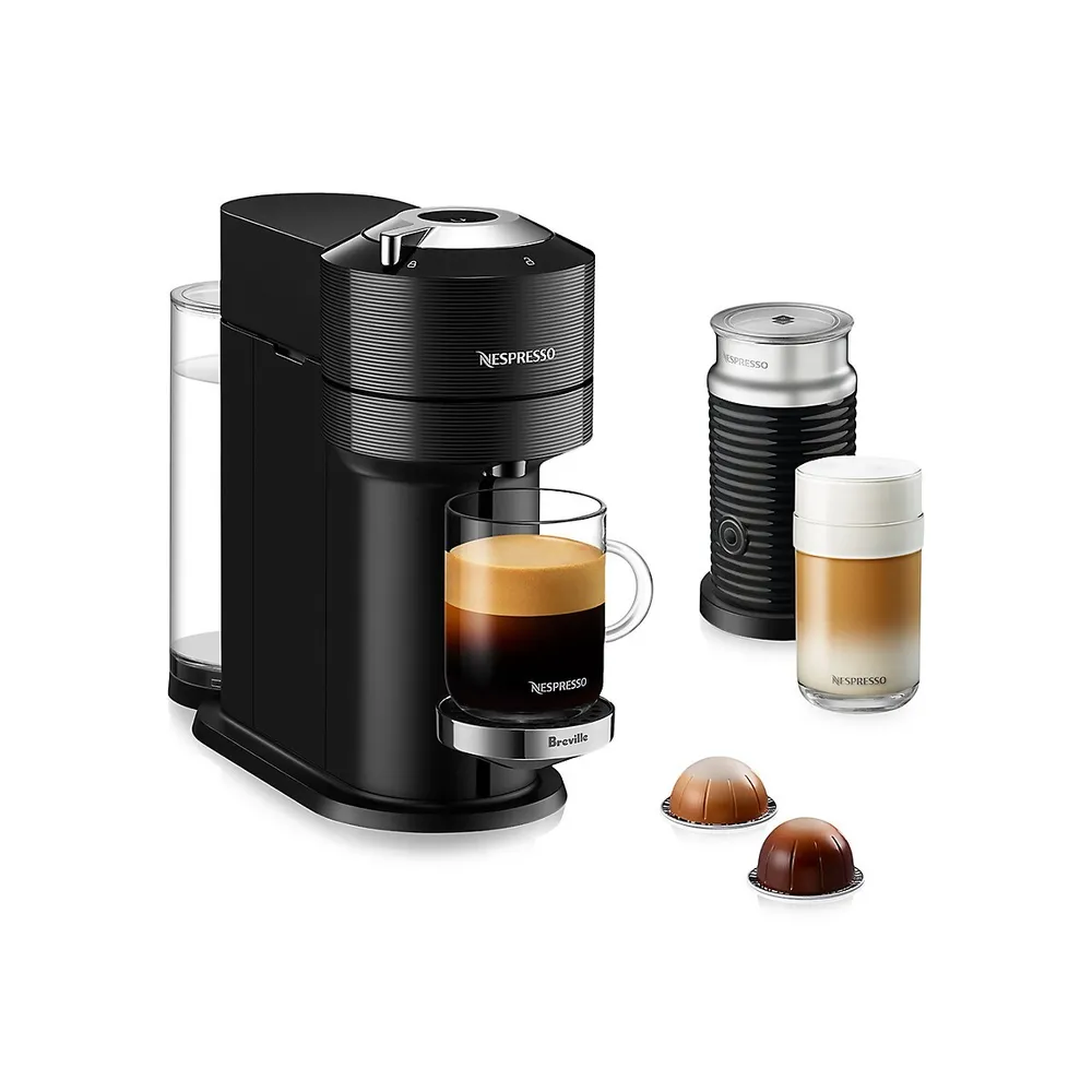 Machine à café et à espresso Vertuo Next Deluxe chrome foncé de Breville avec mousseur à lait Aeroccino, BNV570DCR1BUC1