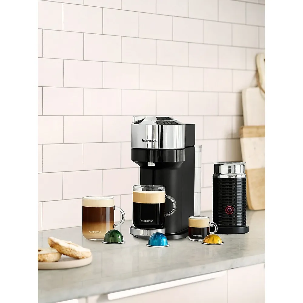 Nespresso Vertuo Next Deluxe by Breville with Aeroccino Milk Frother, Dark  Chrome 