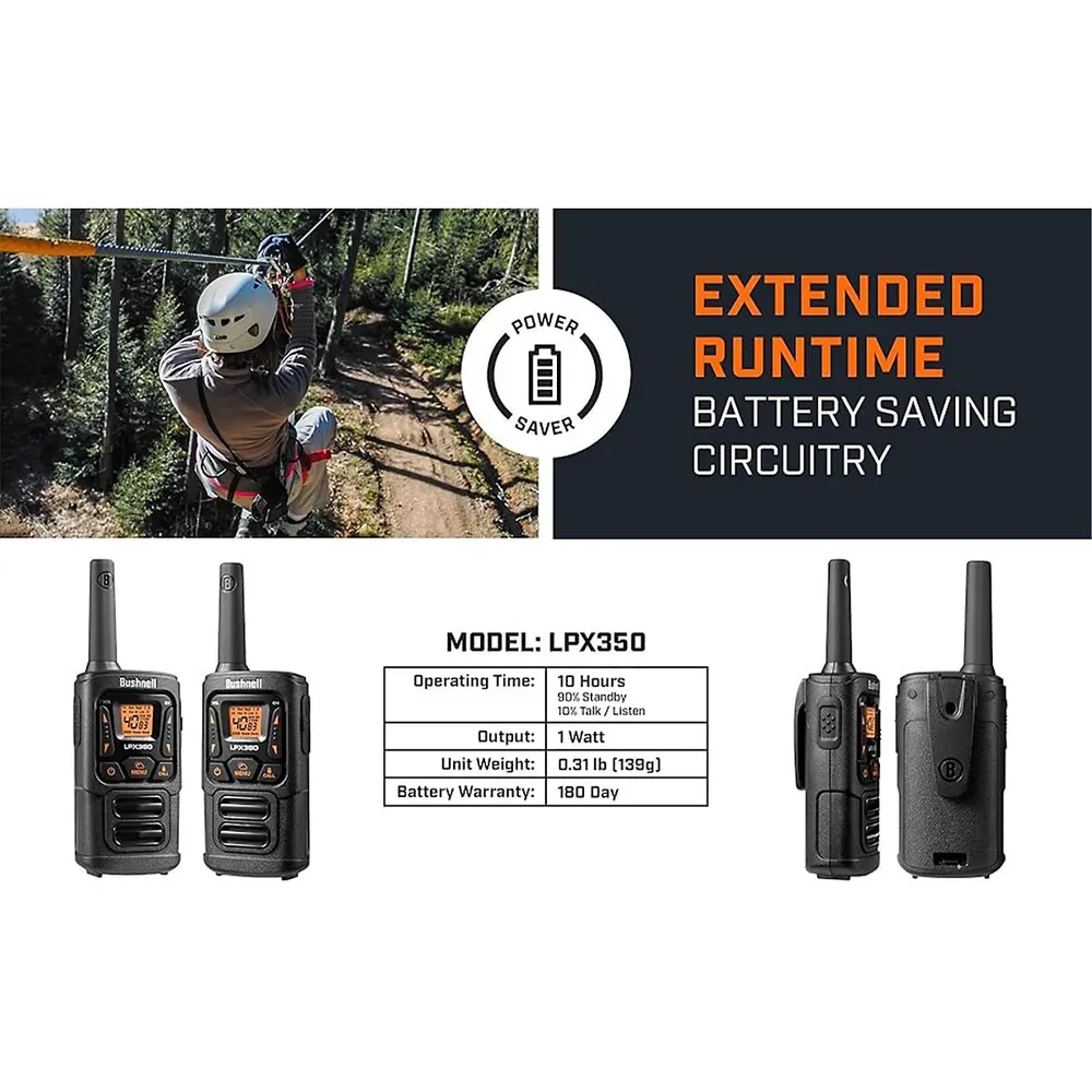 40km Adventure 2 Way Radios - Frs 1.0 Watt Long Range Rechargeable Walkie Talkies 2 Pack | Lpx350