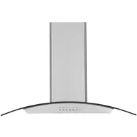 450 CFM Convertible Island Glass Canopy Range Hood With Auto Night Light