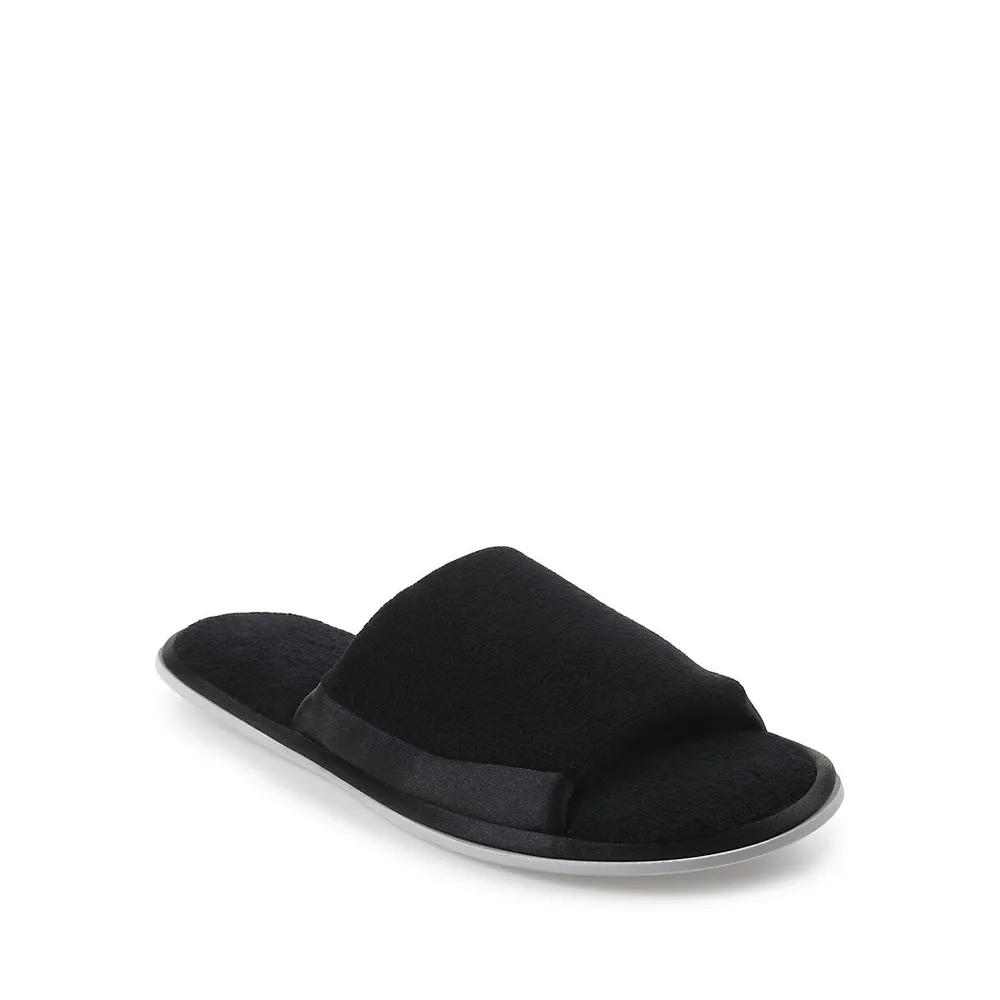 Women's Satin Trim Terry Slide