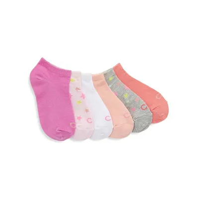 Girl's 6-Pair No Show Ankle Socks