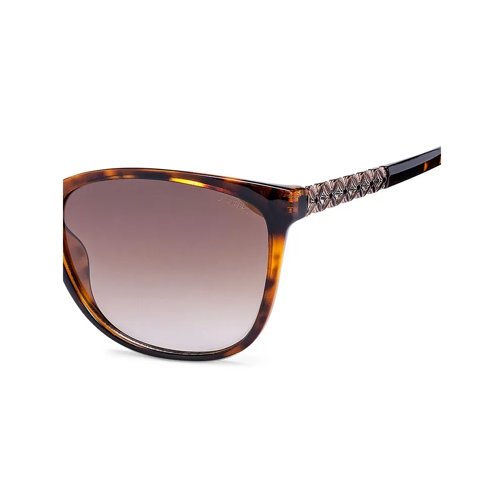 Lunettes de soleil aviateur écaille de tortue Nuala, 59 mm