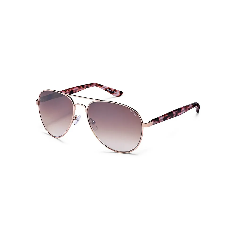 Lauren 57MM Polarized Aviator Sunglasses