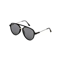 Vienna Black 55MM Aviator Sunglasses