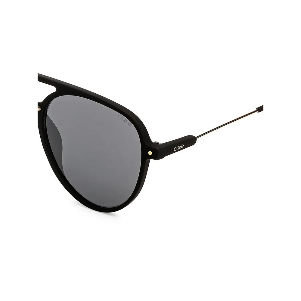 Vienna Black 55MM Aviator Sunglasses