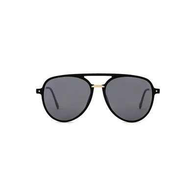 Vienna Black 55MM Aviator Sunglasses