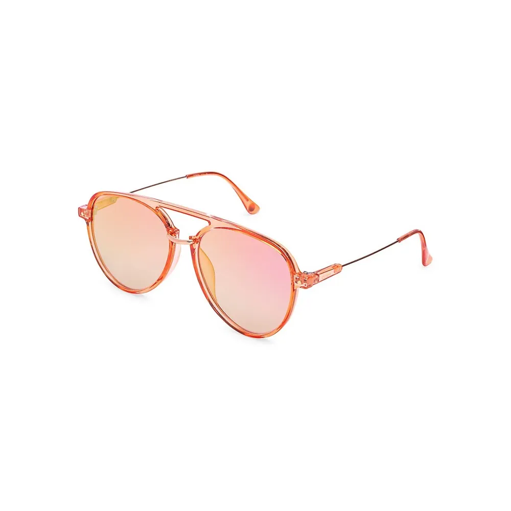 Vienna Peach 55MM Aviator Sunglasses