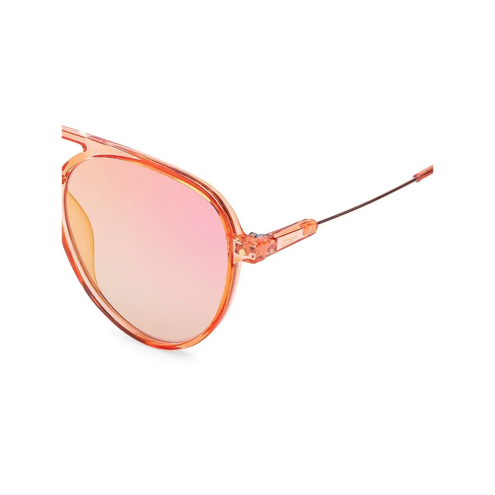 Vienna Peach 55MM Aviator Sunglasses