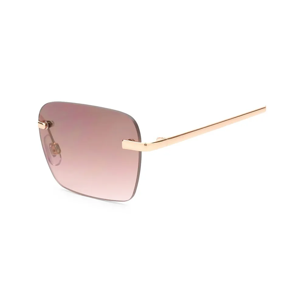 Gia 55MM Square Rimless Sunglasses