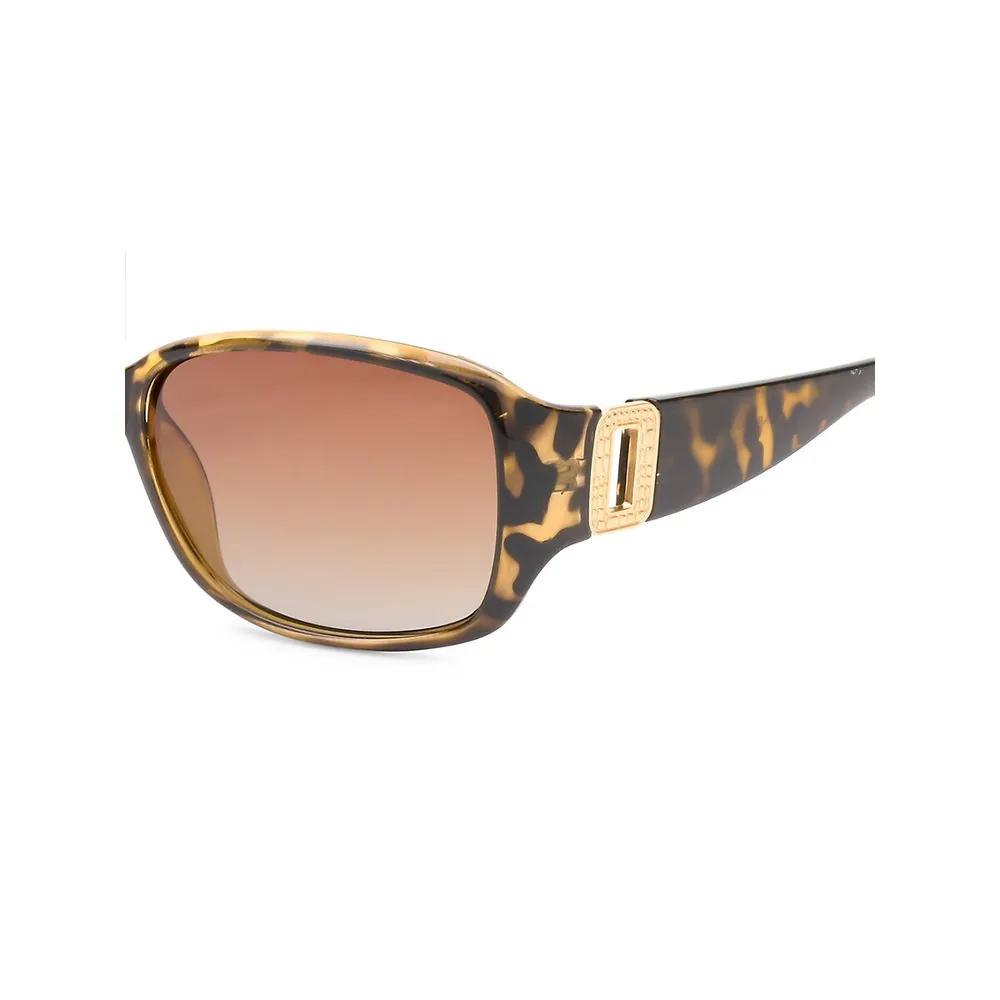 Leigh 59MM Polarized Wrap Sunglasses