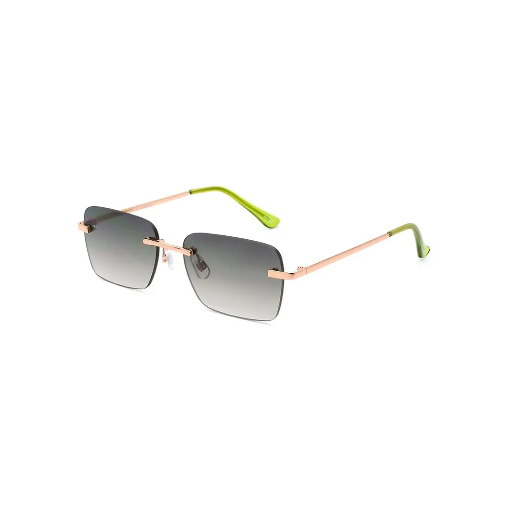 Gia 55MM Rimless Rectangle Sunglasses