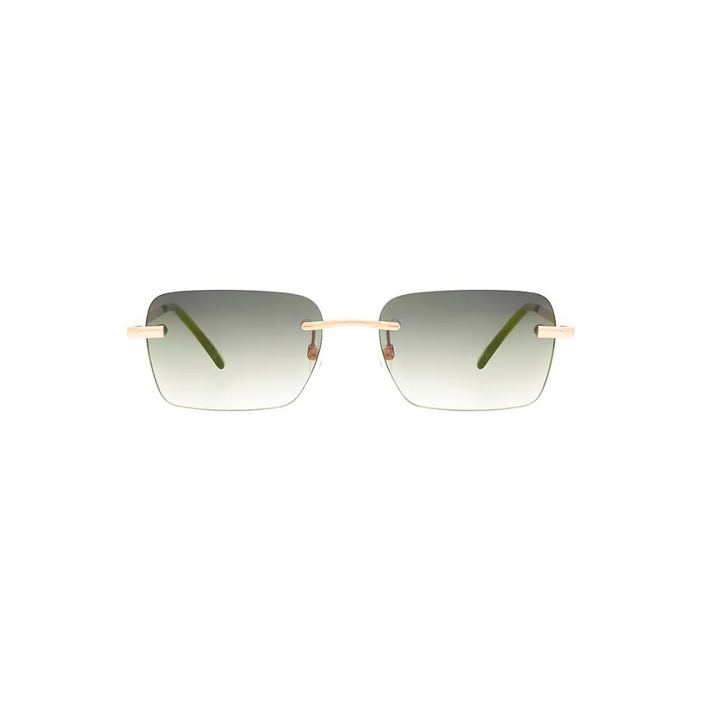Gia 55MM Rimless Rectangle Sunglasses