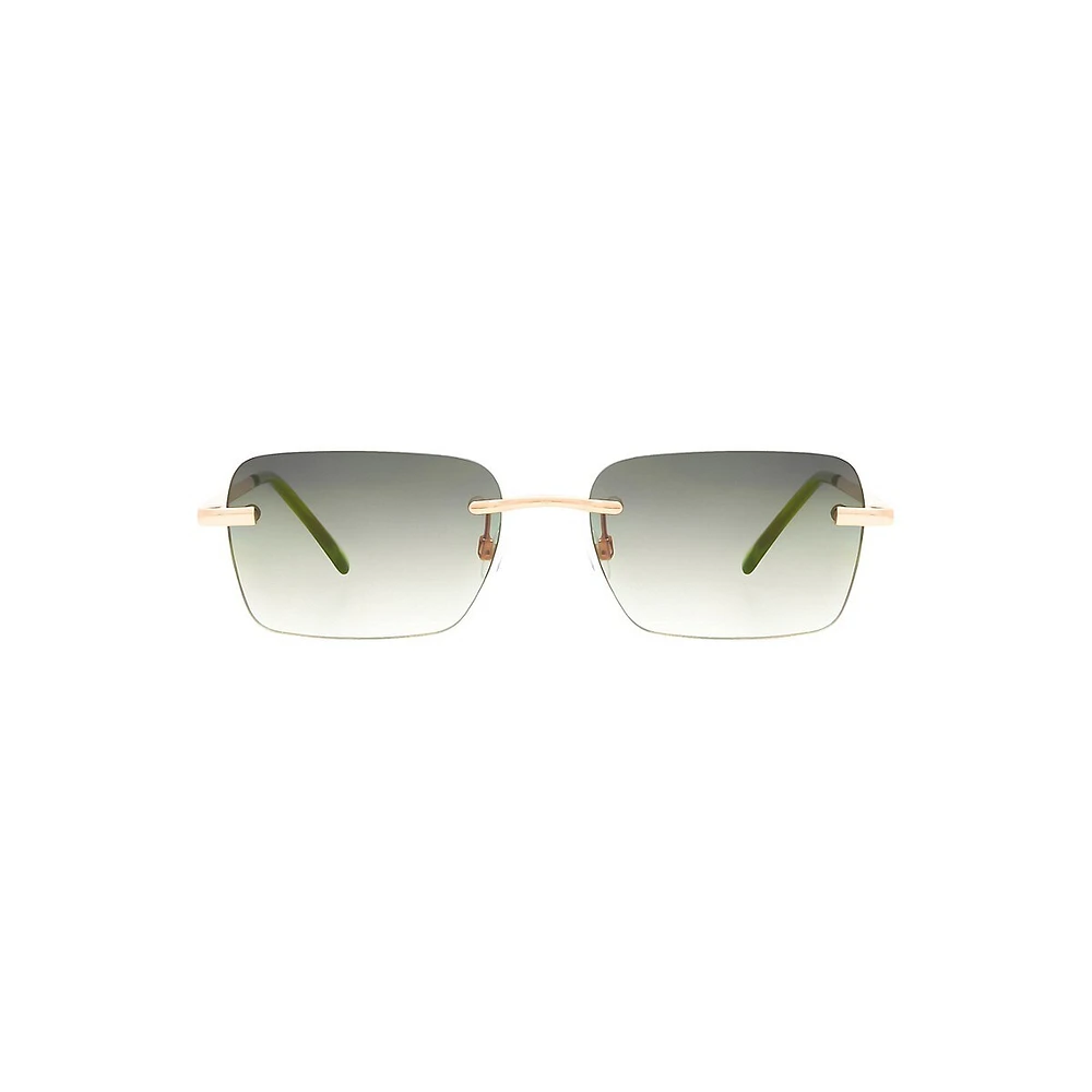 Gia 55MM Rimless Rectangle Sunglasses