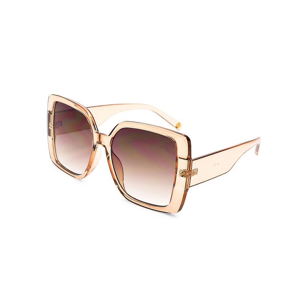 Riviera 55MM Polarized Oversized Rectangle Sunglasses