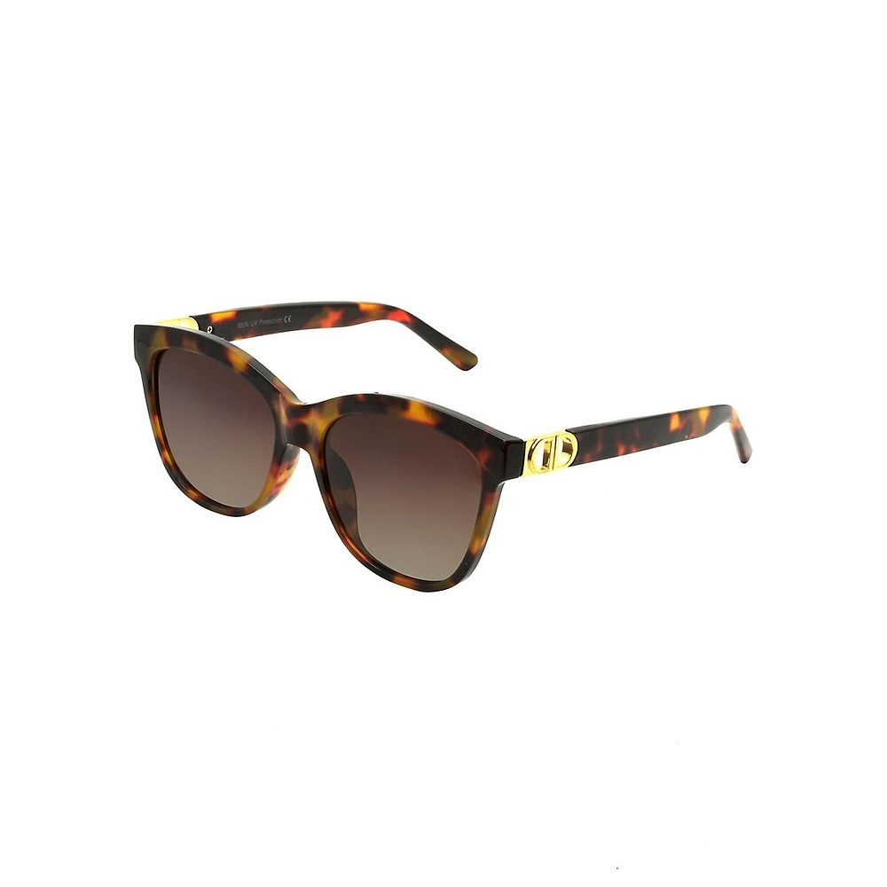 Lunettes de soleil surdimensionnées à verres polarisants de 55 mm Tasha