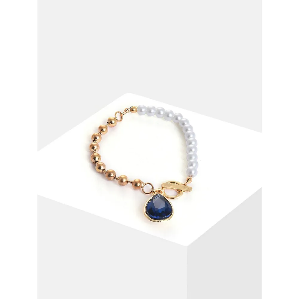 Gold-toned Pearl Bracelet