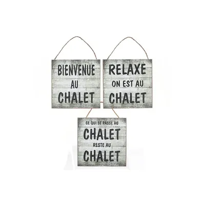 Mdf Wall Signs Welcome To The Cottage 8 X 8 Asstd - Set Of 3
