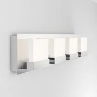 Frosted Cube Modern Wall Sconce , Chrome