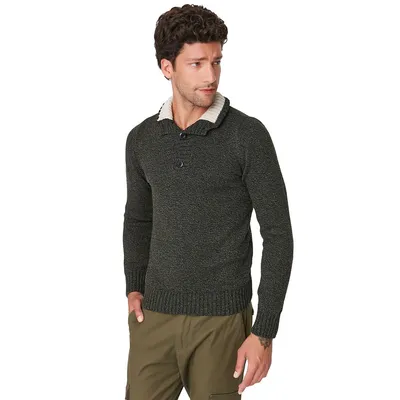 Male Slim Fit Basic Polo Neck Knitwear Sweater