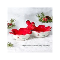 Winterberry 2 Section Cardinal Serve Bowl