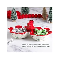 Winterberry 2 Section Cardinal Serve Bowl