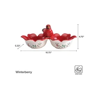 Winterberry 2 Section Cardinal Serve Bowl