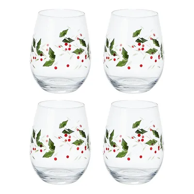 4-Piece Stemless Wine Glass Set