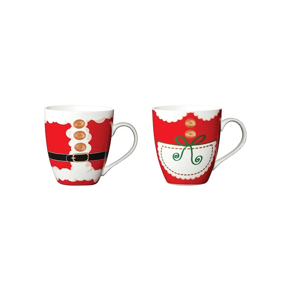 Holiday Santa Outfits 2-Piece Mug Set