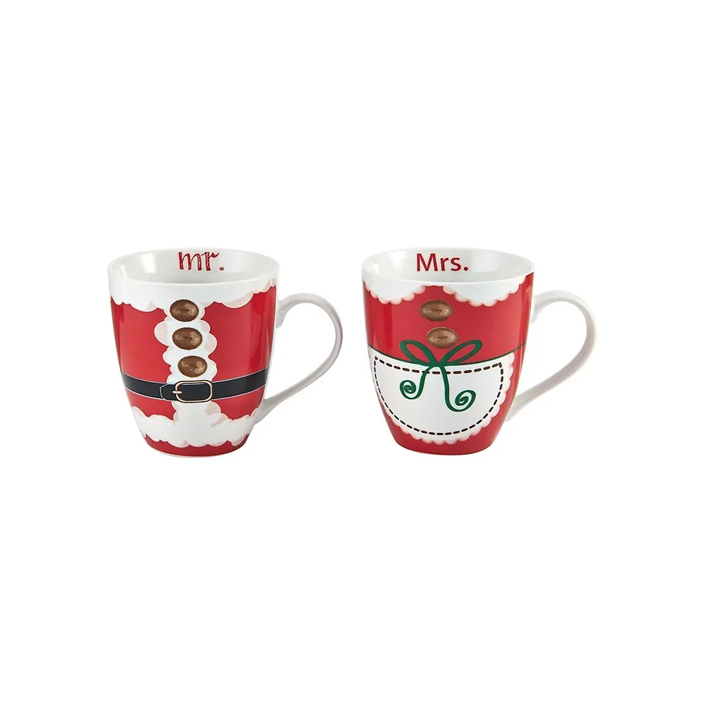 Holiday Santa Outfits 2-Piece Mug Set