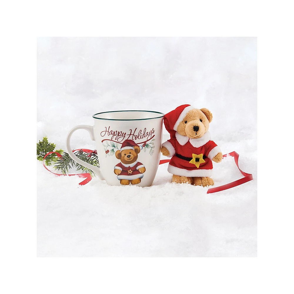 Winterberry Santa Bear Mug & Matching Ornament