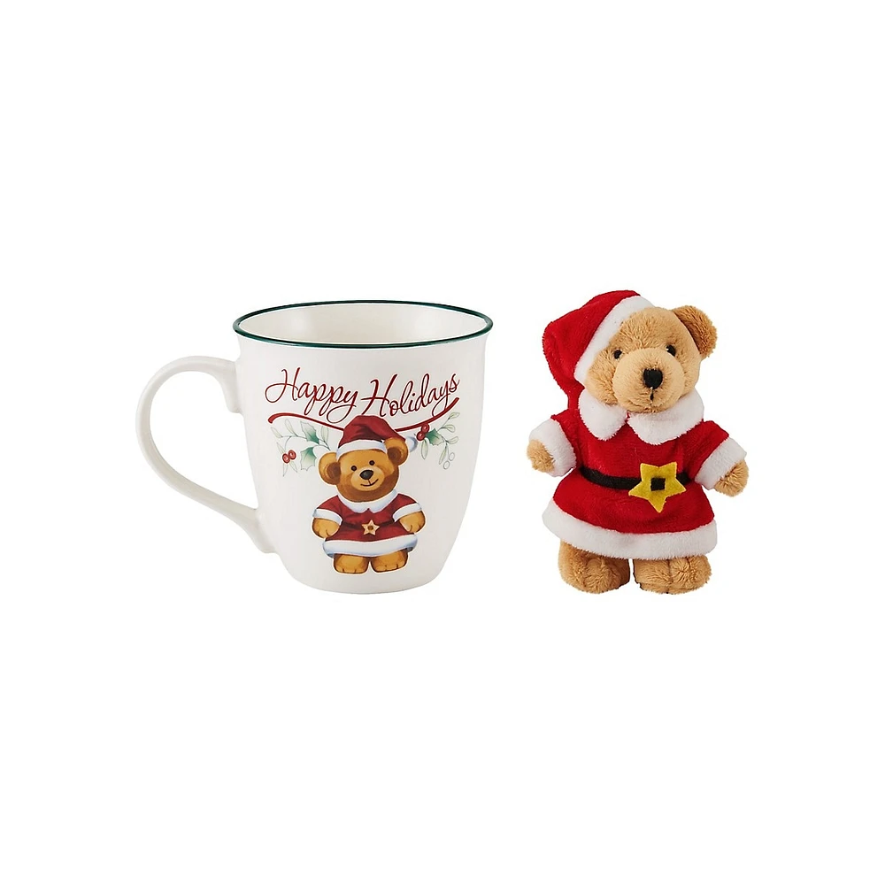 Winterberry Santa Bear Mug & Matching Ornament