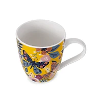 Butterfly & Flowers Porcelain Mug