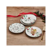 Winterberry 4-Piece Appetizer Plate Set