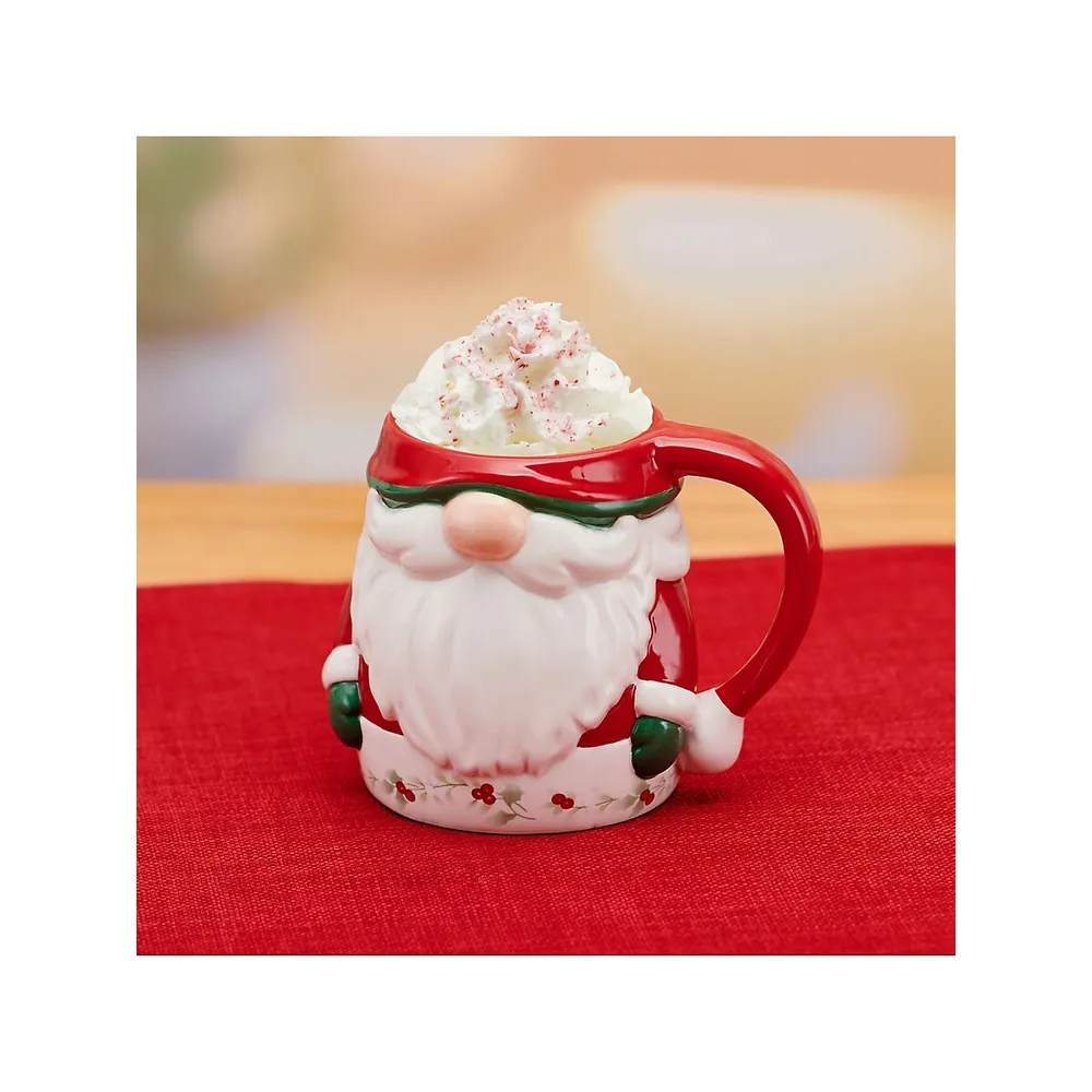 Winterberry Figural Santa Mug