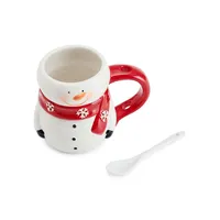 Holiday Figural Snowman Mug and Spoon