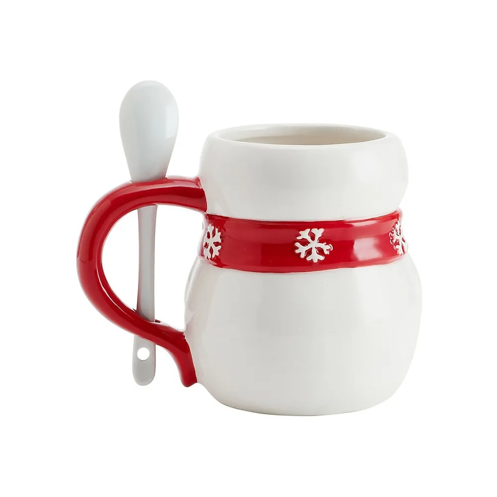 Holiday Figural Snowman Mug and Spoon