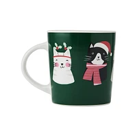 Holiday Cats Porcelain Mug